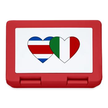 Costa Rica Italie Drapeau Coeur - Boîte à goûter - rouge - Devant