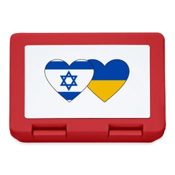 Israël Ukraine Flag Heart - Boîte à goûter - rouge - Devant