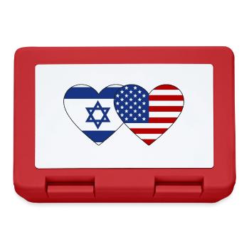 Israel USA Flag Heart - Lunchbox - red - Front