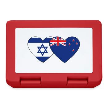 Israel New Zealand Flag Heart - Lunchbox - red - Front
