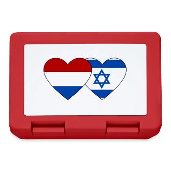 Holland Israel Flagge Herz - Brotdose - Rot - Vorne