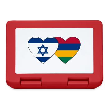 Israel Mauritius Flag Heart - Lunchbox - red - Front