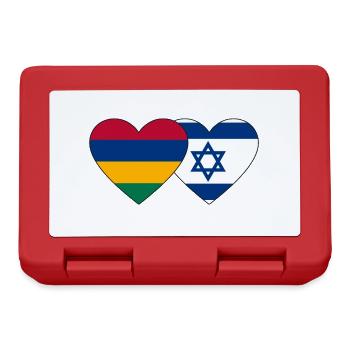 Mauritius Israel Flag Heart - Lunchbox - red - Front
