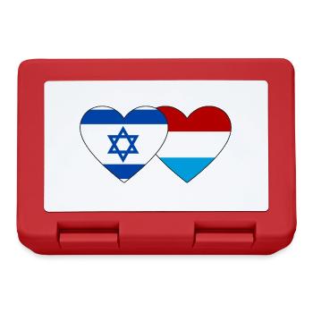 Israel Luxemburg Flagge Herz - Brotdose - Rot - Vorne