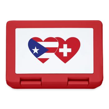 Puerto Rico Schweiz Herz Flagge - Brotdose - Rot - Vorne
