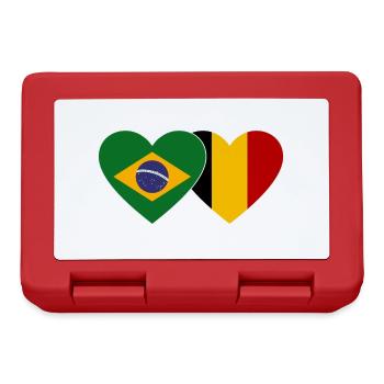Brasilien Belgien Herz Flagge - Brotdose - Rot - Vorne