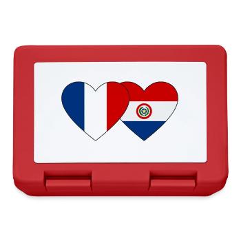 Frankreich Paraguay Herz Flagge - Brotdose - Rot - Vorne