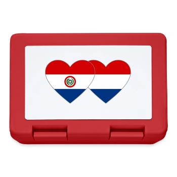 Paraguay Holland Herz Flagge - Brotdose - Rot - Vorne