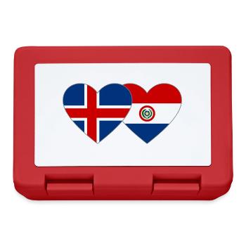 Island Paraguay Herz Flagge - Brotdose - Rot - Vorne