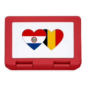 Paraguay Belgien Herz Flagge - Brotdose - Rot - Vorne
