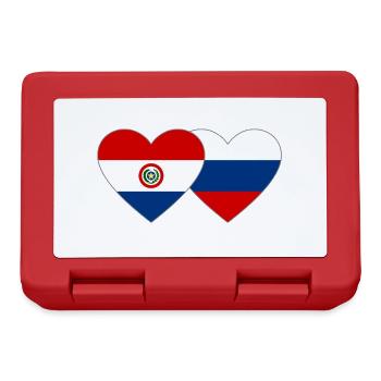 Paraguay Russie Drapeau du cœur - Boîte à goûter - rouge - Devant