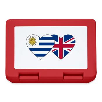 Uruguay England Heart Flag - Lunchbox - red - Front
