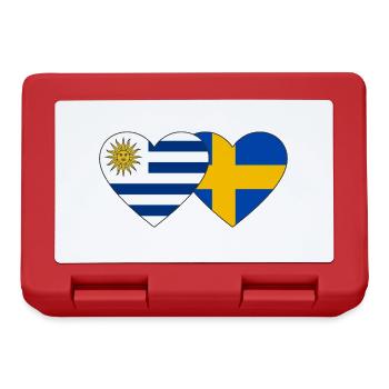 Uruguay Sweden Heart Flag - Lunchbox - red - Front
