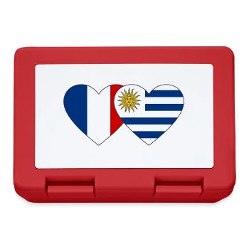 France Uruguay Heart Flag - Lunchbox - red - Front