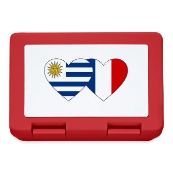 Uruguay France Heart Flag - Lunchbox - red - Front