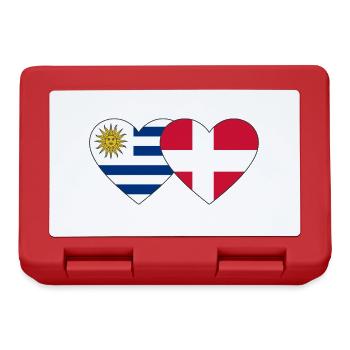 Uruguay Denmark Heart Flag - Lunchbox - red - Front