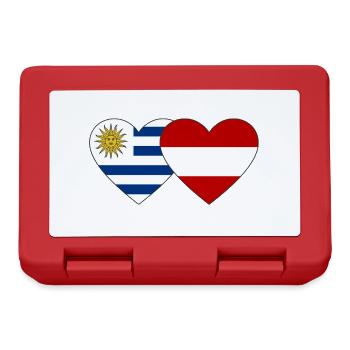 Uruguay Austria Heart Flag - Lunchbox - red - Front