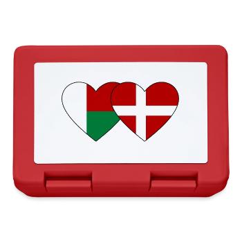 Madagascar Danemark Drapeau du Cœur - Boîte à goûter - rouge - Devant