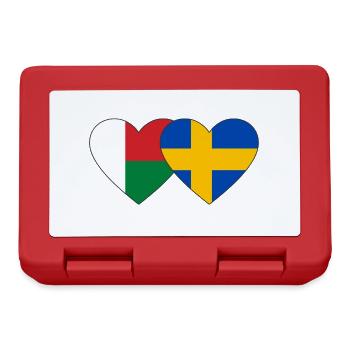 Madagaskar Schweden Herz Flagge - Brotdose - Rot - Vorne