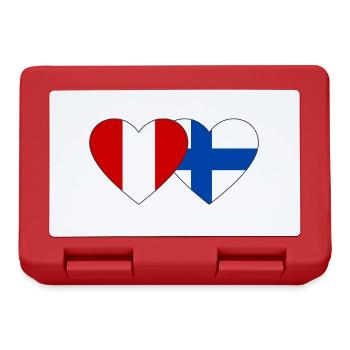 Peru Finland Heart Flag - Lunchbox - red - Front