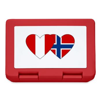 Pérou Norvège Drapeau du cœur - Boîte à goûter - rouge - Devant