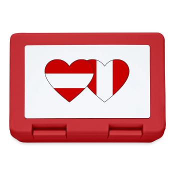 Austria Peru Heart Flag - Lunchbox - red - Front