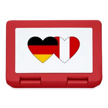Deutschland Peru Herz Flagge - Brotdose - Rot - Vorne