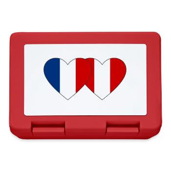 France Peru Heart Flag - Lunchbox - red - Front