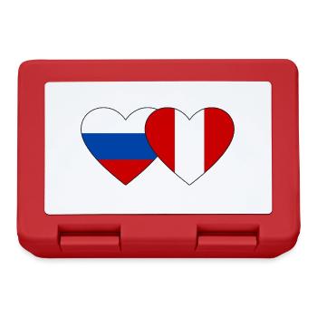 Russie Pérou Drapeau du Cœur - Boîte à goûter - rouge - Devant