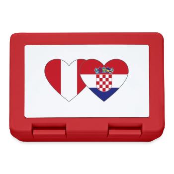 Pérou Croatie Drapeau du Cœur - Boîte à goûter - rouge - Devant