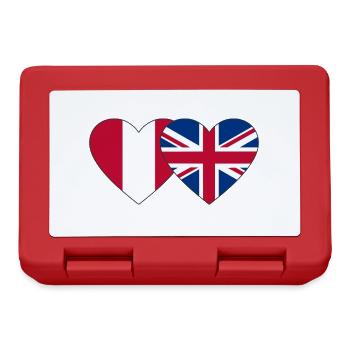 Pérou Angleterre Drapeau du cœur - Boîte à goûter - rouge - Devant