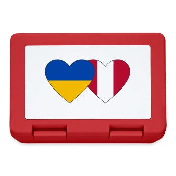 Ukraine Pérou Drapeau du Cœur - Boîte à goûter - rouge - Devant