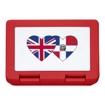 England Dominican Republic Flag Heart - Lunchbox - red - Front