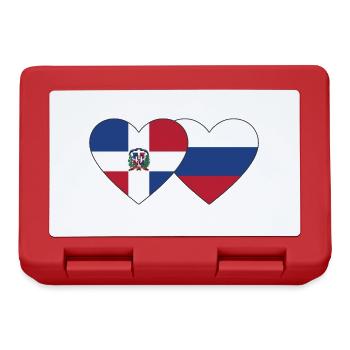 République dominicaine Russie Flag Heart - Boîte à goûter - rouge - Devant