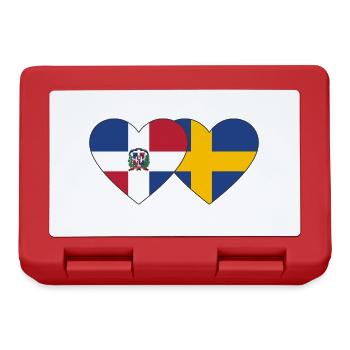 Dominikanische Republik Schweden Flagge Herz - Brotdose - Rot - Vorne