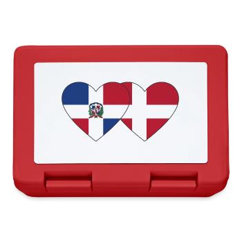 République dominicaine Danemark Flag Heart - Boîte à goûter - rouge - Devant