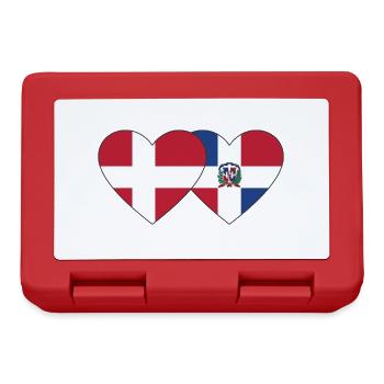 Danemark République dominicaine Flag Heart - Boîte à goûter - rouge - Devant