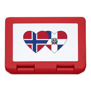 Norvège République dominicaine Flag Heart - Boîte à goûter - rouge - Devant