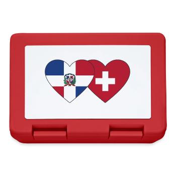 République dominicaine Suisse Flag Heart - Boîte à goûter - rouge - Devant