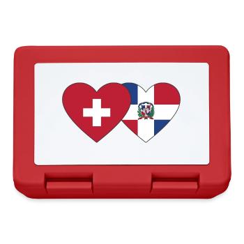 Schweiz Dominikanische Republik Flagge Herz - Brotdose - Rot - Vorne