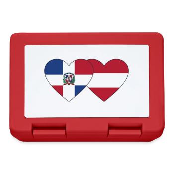 République dominicaine Autriche Flag Heart - Boîte à goûter - rouge - Devant