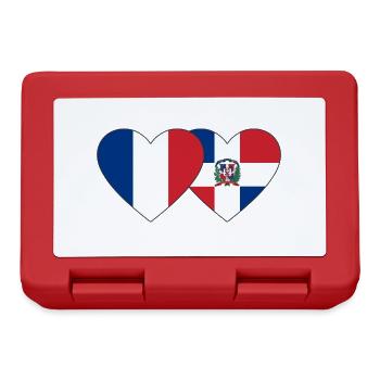 Frankreich Dominikanische Republik Flagge Herz - Brotdose - Rot - Vorne