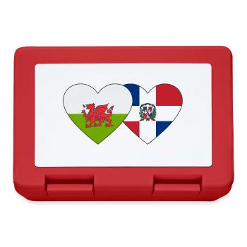 Pays de Galles République dominicaine Flag Heart - Boîte à goûter - rouge - Devant