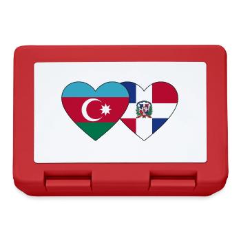 Azerbaïdjan République dominicaine Drapeau Coeur - Boîte à goûter - rouge - Devant