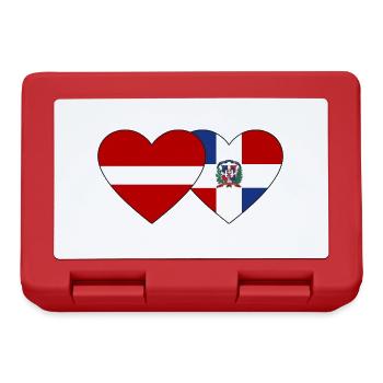 Lettland Dominikanische Republik Flagge Herz - Brotdose - Rot - Vorne
