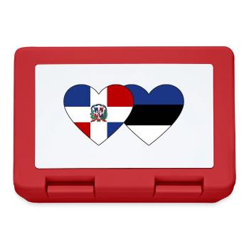 Dominican Republic Estonia Flag Heart - Lunchbox - red - Front
