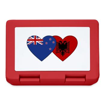 New Zealand Albania Flag Heart - Lunchbox - red - Front