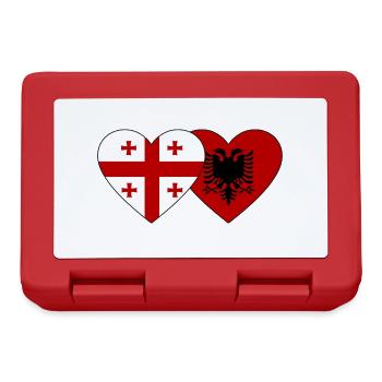 Georgia Albania Flag Heart - Lunchbox - red - Front