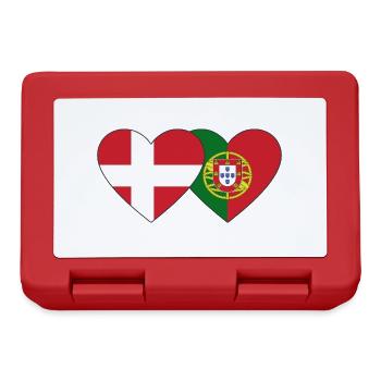 Denmark Portugal Flag Heart - Lunchbox - red - Front