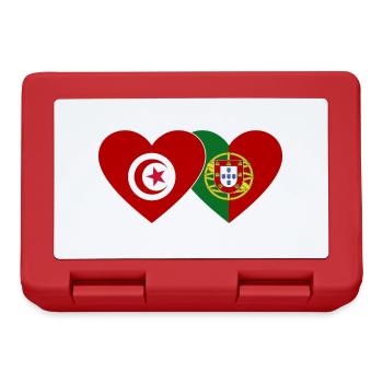 Tunisia Portugal Flag Heart - Lunchbox - red - Front